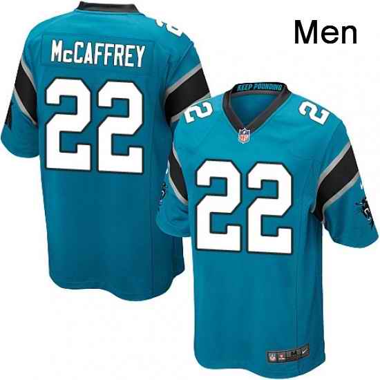 Mens Nike Carolina Panthers 22 Christian McCaffrey Game Blue Alternate NFL Jersey